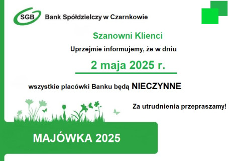 Godziny pracy Banku