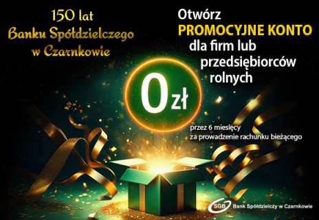 Promocyjne konto dla firm i przedsiębiorców rolnych