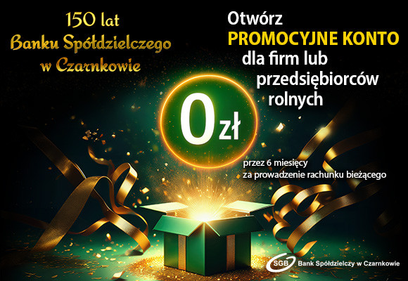 Promocyjne konto dla firm i przedsiębiorców rolnych