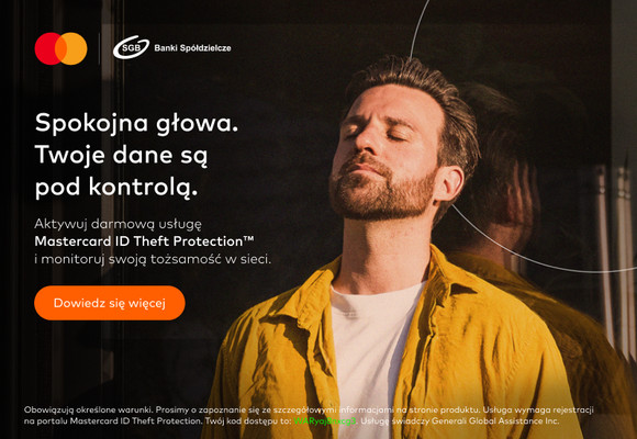 Monitoruj swoje dane w sieci 24/7 z Mastercard ID Theft ProtectionTM